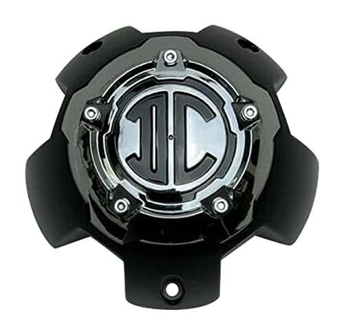 2 Crave Matte Black and Chrome Top 5 Lug Wheel Center Cap NX-5H-E NX-5H-E-DOWN