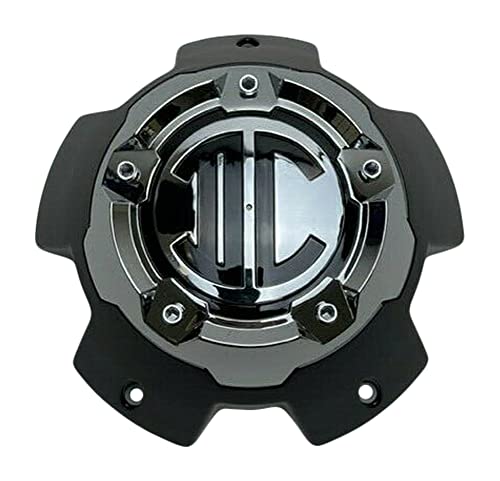 2 Crave Matte Black Chrome Top 5 Lug Wheel Center Cap NX-5H-D NX-5H-D-UP