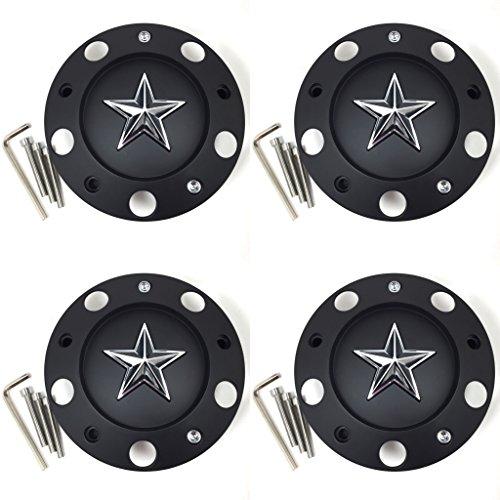 4x KMC XD Series Matte Black Wheel Center Hub Caps 6"OD Bolt-On for 5x115 5x120 5x4.5 5x114.3 5x100 5x112 4x4.5 4x114.3 4x100 5x4.25 5x108 KM775 Rockstar