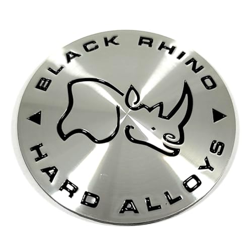 Black Rhino Wheels Silver TE60BRS Sticker Logo Emblem 60MM