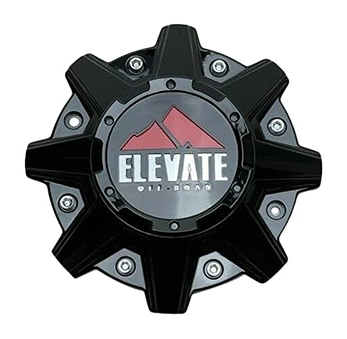 Elevate Off-Road Gloss Black and Red Logo Wheel Center Cap CW0396