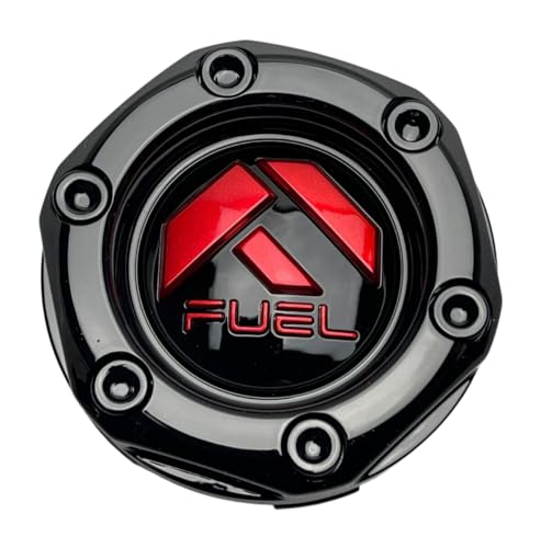 Fuel Gloss Black and Red Logo Snap in Wheel Center Cap 1003-44GBQ
