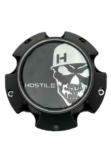 Hostile Special Edition Skull Logo Matte Black Wheel Center Cap C-8016-D