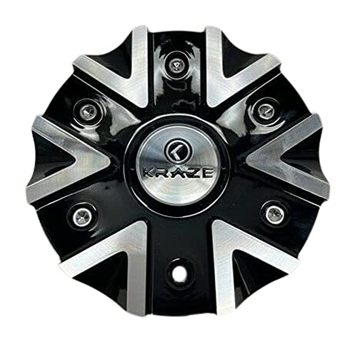 Kraze Black and Machined Wheel Center Cap 630-2495-AL