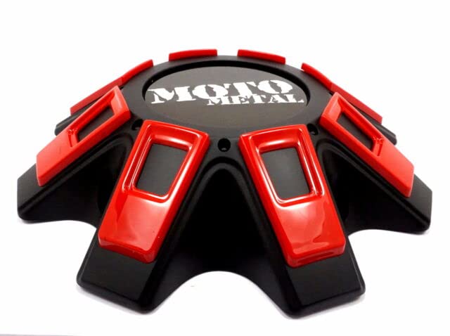 Moto Metal M-947SB Black and Red Center Cap Cap M-947 8 Lug Bolt Pattern