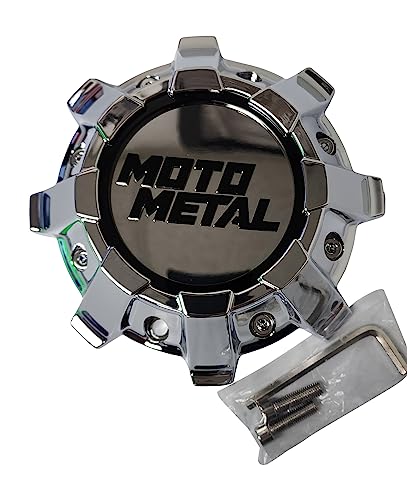 Moto Metal Wheels T186L214-H55-C1 Chrome Center Cap with Gloss Black Logo