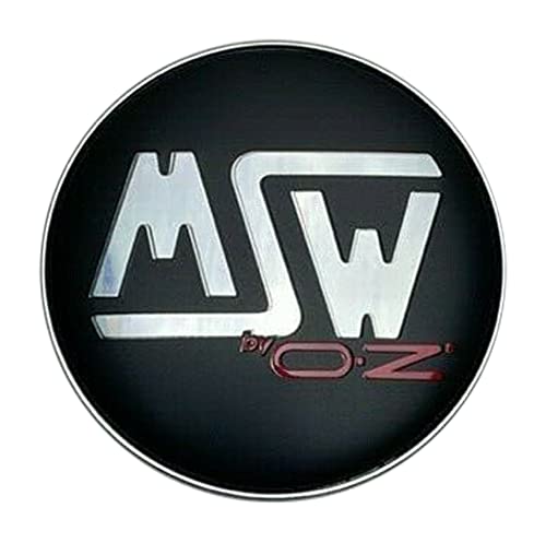 MSW Designed by OZ Matte Black/Red Snap in Wheel Center Cap XC512BW-1