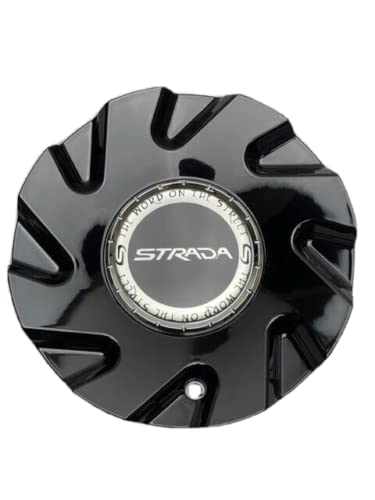 Strada Gloss Black Wheel Center Cap C-876B-2 C-STRA-2