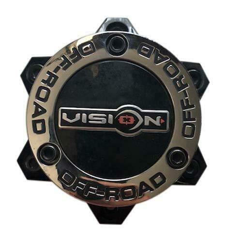 Vision Wheels C394PLMB-6V Black and Chrome Center Cap 6 Lug