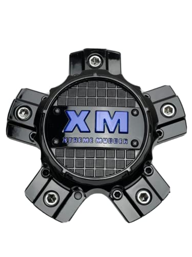 Xtreme Mudder Gloss Black Blue Logo Wheel Center Cap 0211-150