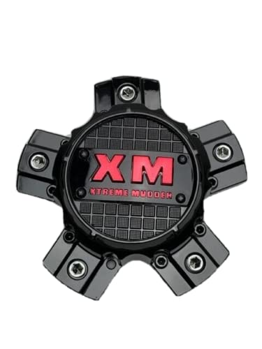 Xtreme Mudder Gloss Black Red Logo Wheel Center Cap 0211-150